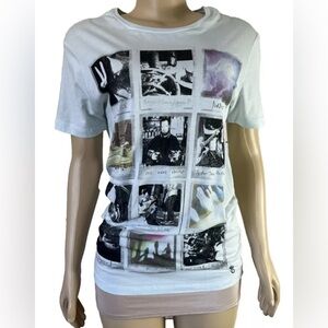 Jeanswest Women Light Blue Tee In The Pit Snap Shot Series Short Sleeve Shirt S